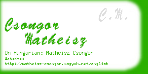 csongor matheisz business card